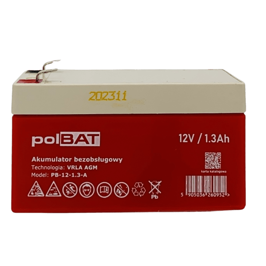 Akumulator AGM 12V 1.3Ah polBAT