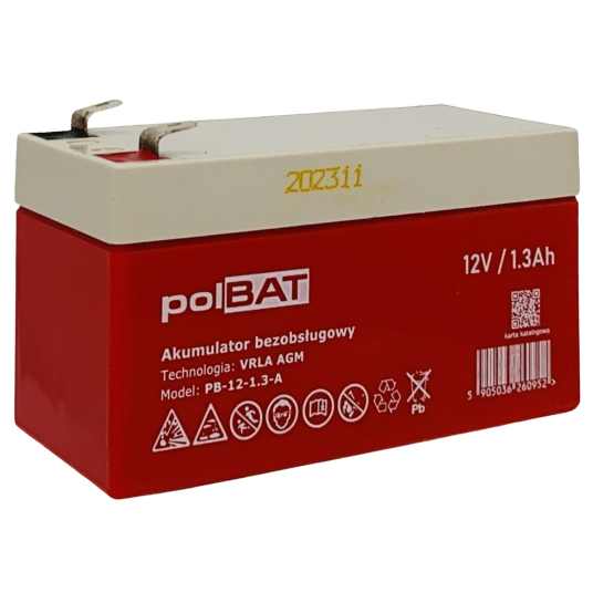 Akumulator AGM 12V 1.3Ah polBAT