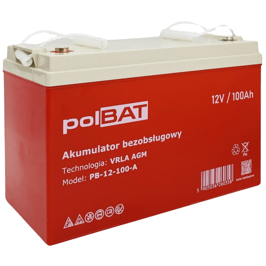 Akumulator AGM 12V 100Ah polBAT
