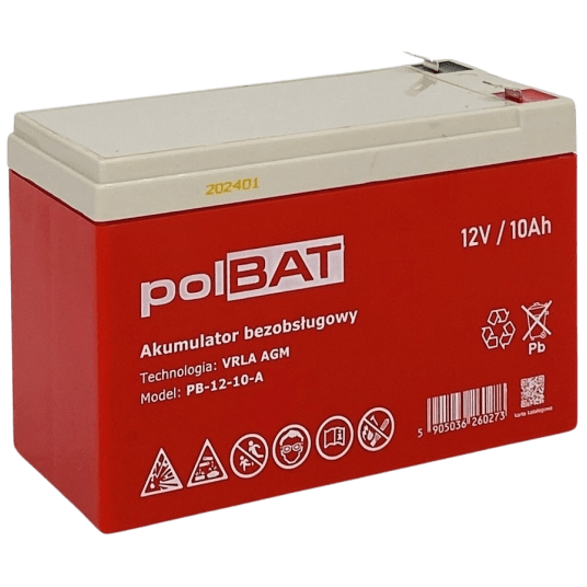 Akumulator AGM 12V 10Ah polBAT