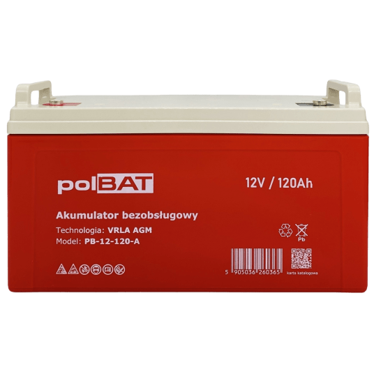 Akumulator AGM 12V 120Ah polBAT