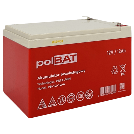 Akumulator AGM 12V 12Ah polBAT