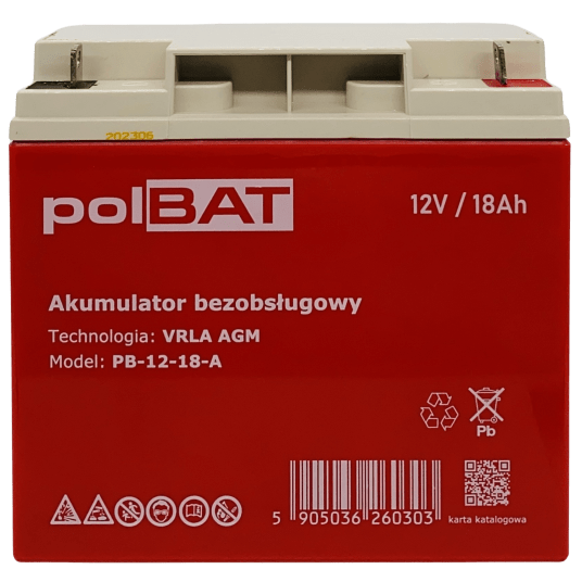 .Akumulator AGM 12V 18Ah polBAT