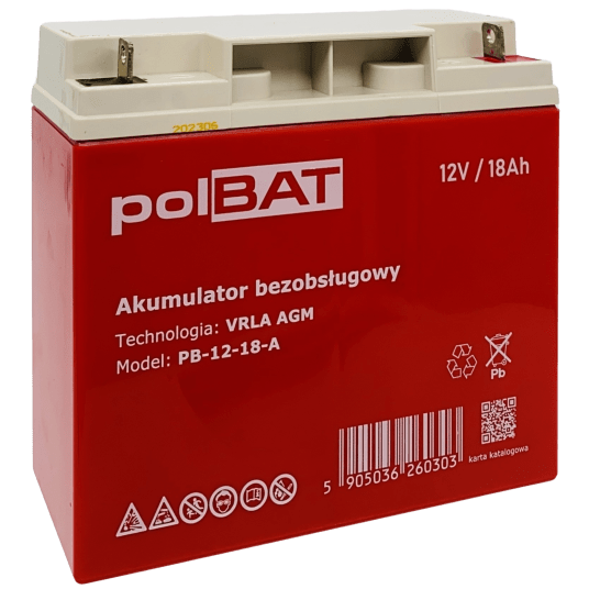 .Akumulator AGM 12V 18Ah polBAT