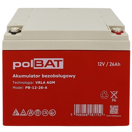 Akumulator AGM 12V 26Ah polBAT