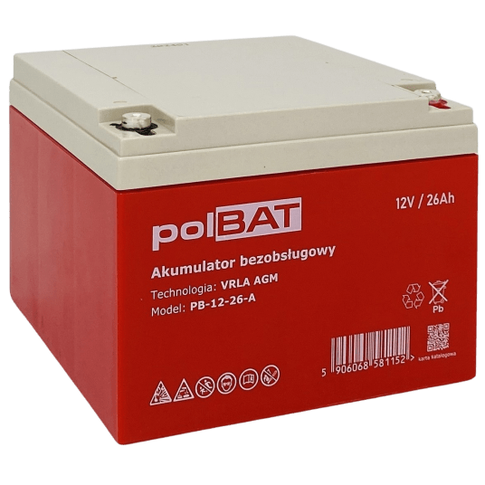 Akumulator AGM 12V 26Ah polBAT