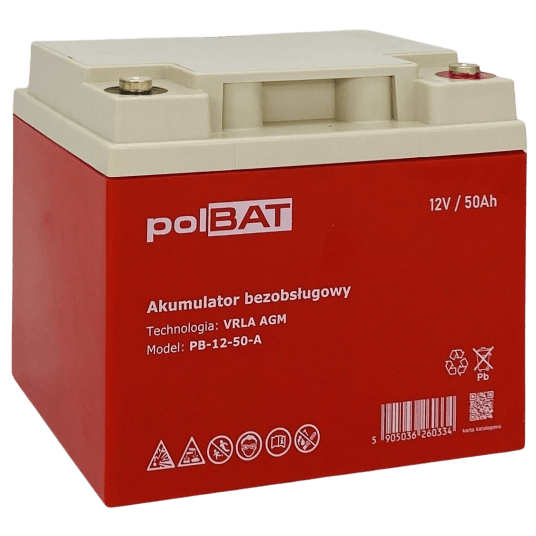 Akumulator AGM 12V 50Ah polBAT