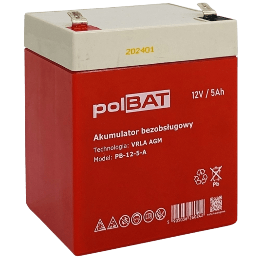 Akumulator AGM 12V 5Ah polBAT