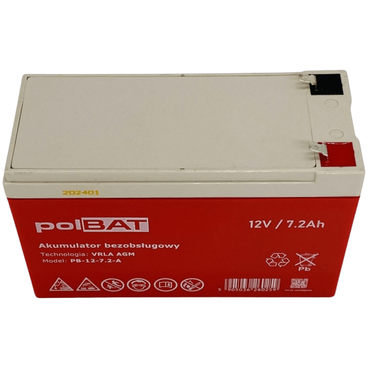Akumulator AGM 12V 7.2Ah polBAT