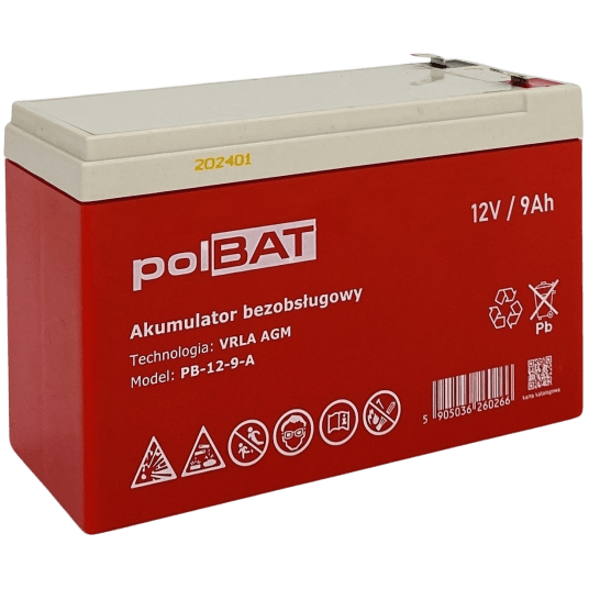 Akumulator AGM 12V 9Ah polBAT
