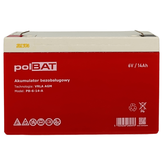 Akumulator AGM 6V 14Ah polBAT