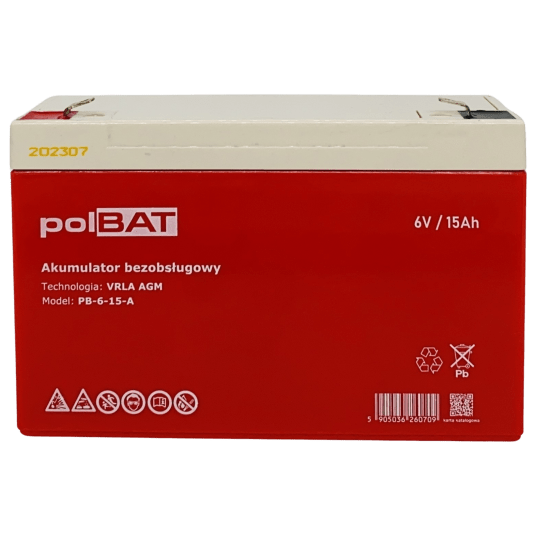 Akumulator AGM 6V 15Ah polBAT