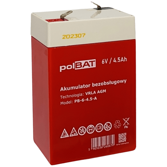 Akumulator AGM 6V 4.5Ah polBAT