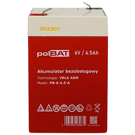 Akumulator AGM 6V 4.5Ah polBAT