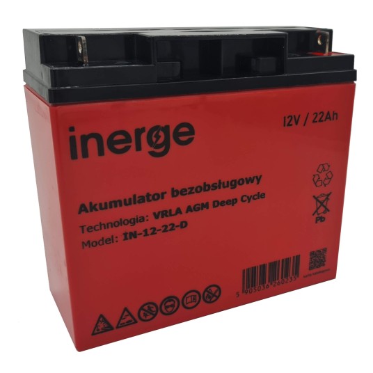 Akumulator AGM Deep Cycle 12V 22Ah INERGE