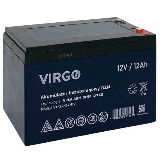 Akumulator DZM VRLA AGM 12V 12Ah VIRGO