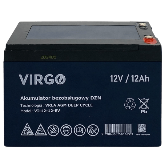 Akumulator DZM VRLA AGM 12V 12Ah VIRGO