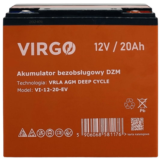 Akumulator DZM VRLA AGM 12V 20Ah VIRGO