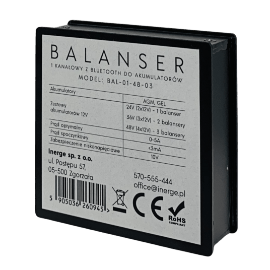 Balanser 1 kanałowy z Bluetooth do akumulatorów BAL-01-48-03 INERGE