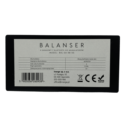 Balanser 4 kanałowy z Bluetooth do akumulatorów BAL-04-48-03 INERGE