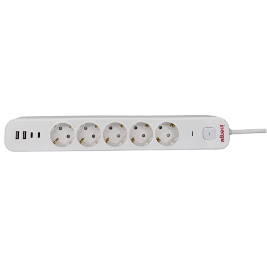 Listwa zasilająca INERGE 5-gniazdowa 3m PSS-0531-03-W