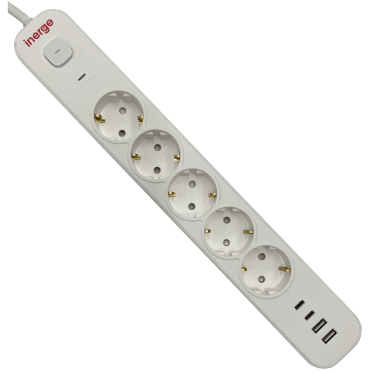 Listwa zasilająca INERGE 5-gniazdowa 3m PSS-0531-03-W