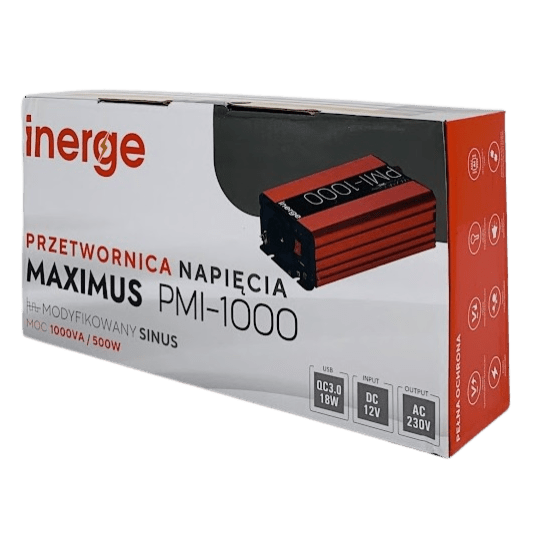 Przetwornica napięcia Maximus PMI-1000 12VDC/230VAC 1000VA/500W Inerge