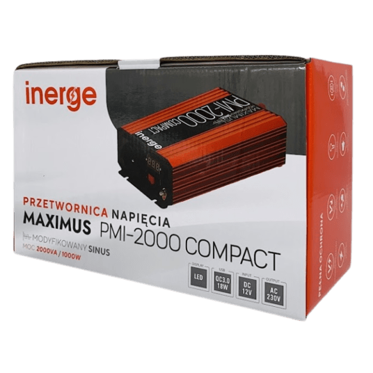 Przetwornica napięcia Maximus PMI-2000 COMPACT 12VDC/230VAC 2000VA/1000W Inerge