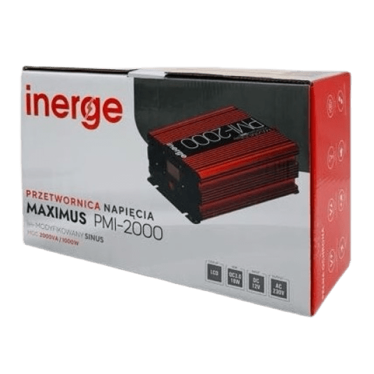 Przetwornica napięcia Maximus PMI-2000 LCD 12VDC/230VAC 2000VA/1000W Inerge