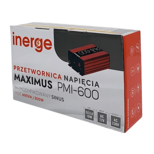 Przetwornica napiecia Maximus PMI-600 12VDC/230VAC 600VA/300W Inerge